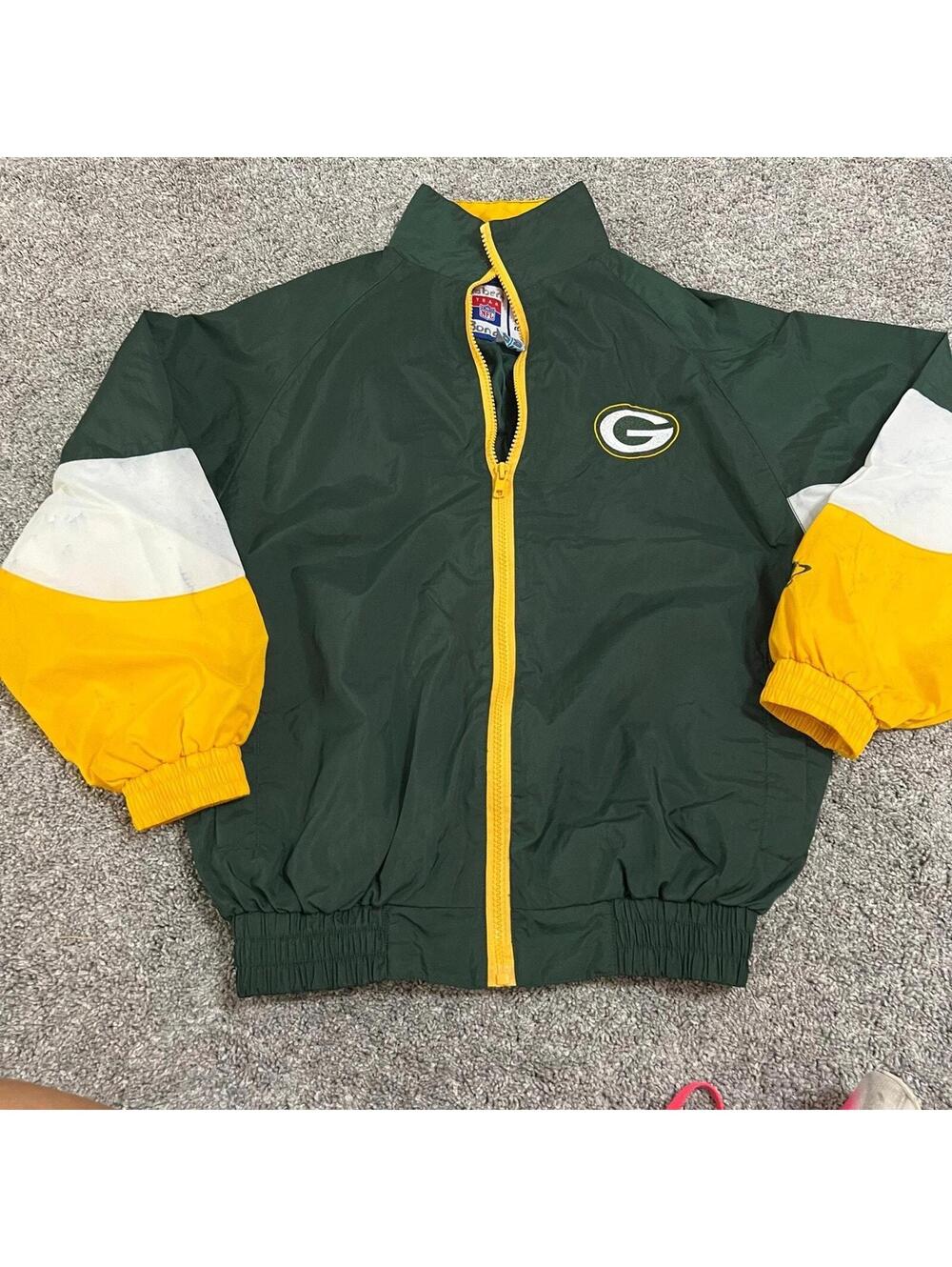 Logo Athletics Youth Kids Vintage NFL Green Bay Packers Jacket size Medium